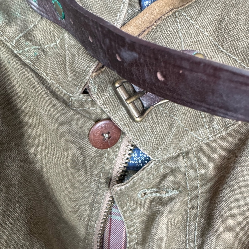 POLO Ralph Lauren Olive Canvas Hunting Shooting Jacket with Removable Lining XL - Picture 13 of 16